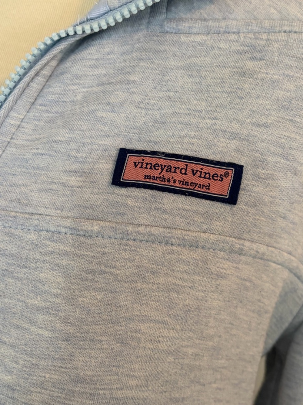 Vineyard Vines Pale Blue Half-Zip Sweatshirt Shep Shirt - Picture 2 of 9